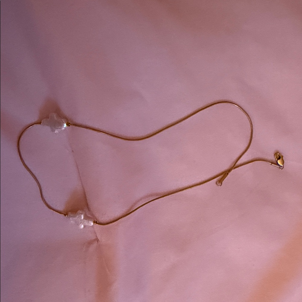 Gold Necklace with Clear Crystal Accents